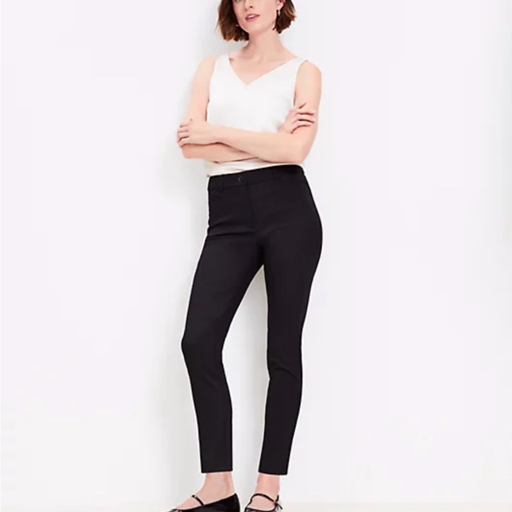 LOFT Soft Stretchy Black Skinny work Pants